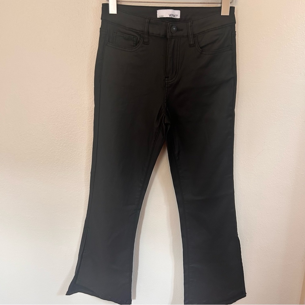 Vervet Black Coated Flair‎ Denim Jeans Lightweight Size 27